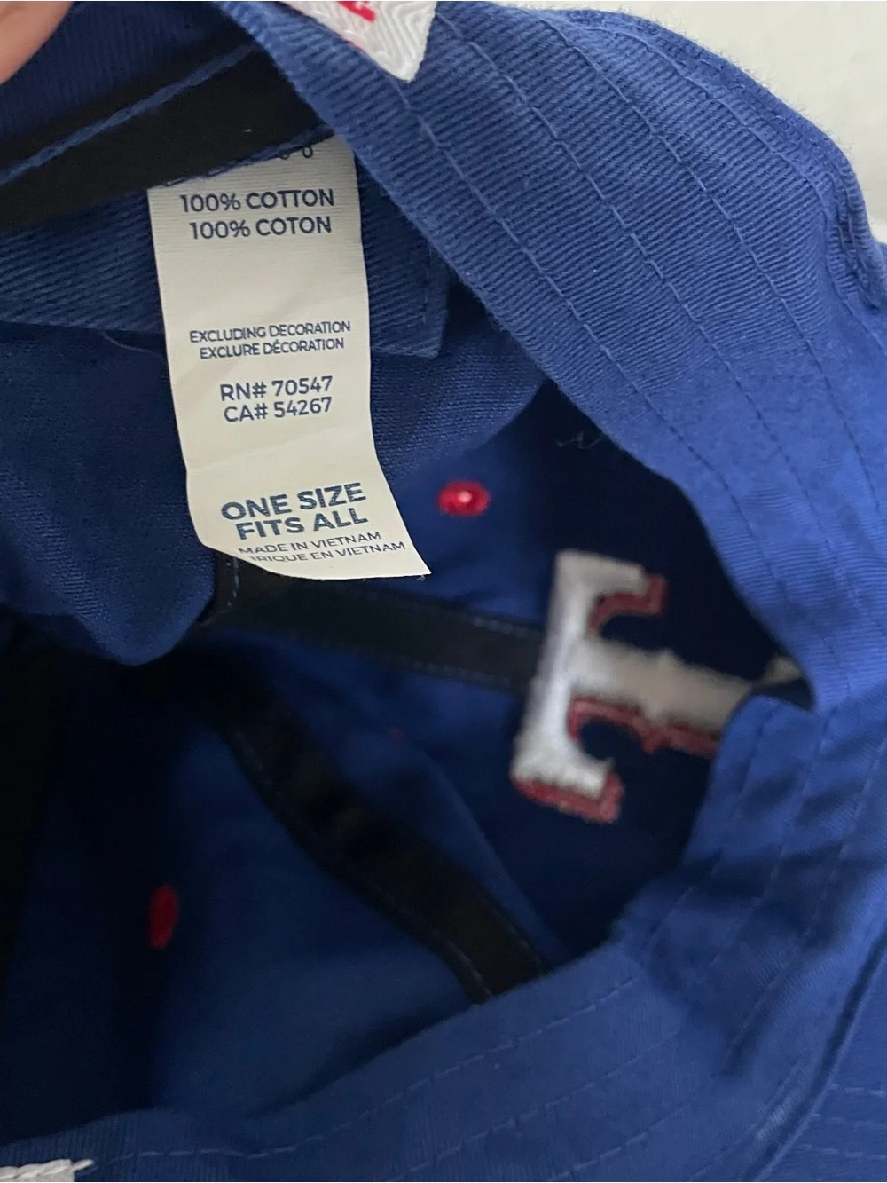 Texas Rangers Fan Fav One Size Blue Baseball Cap MLB Sports Season Summer Team